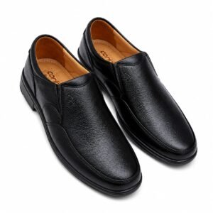 Men’s Premium Textured Black Formal Slip-On Shoes