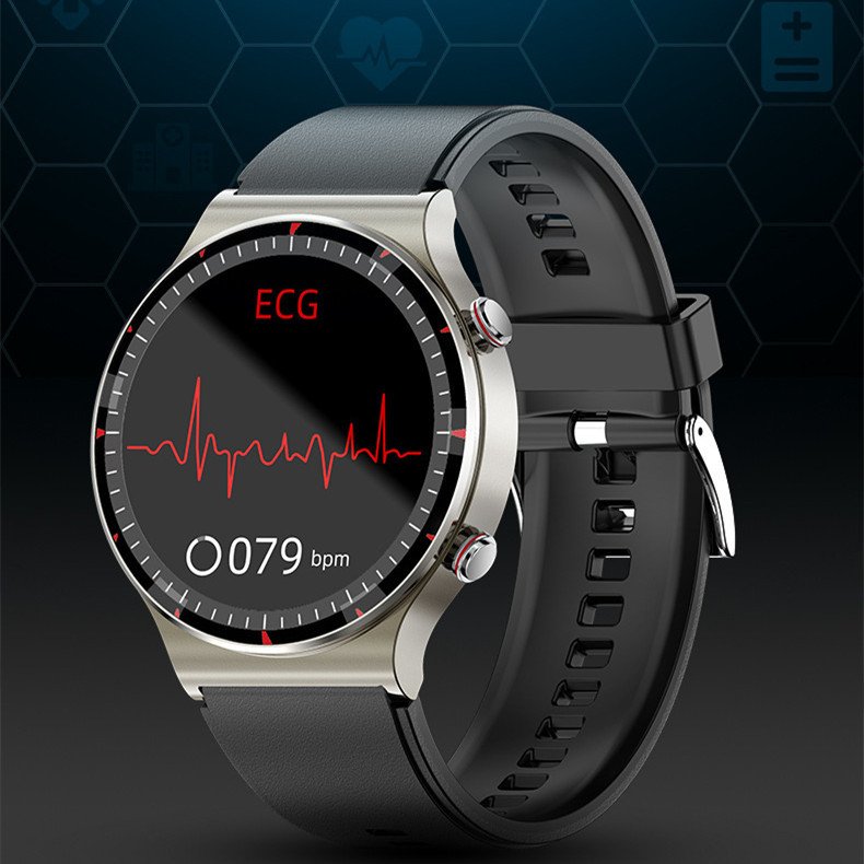 ECG+PPG Smart Watch with Blood Pressure, SpO2 & Body Temperature