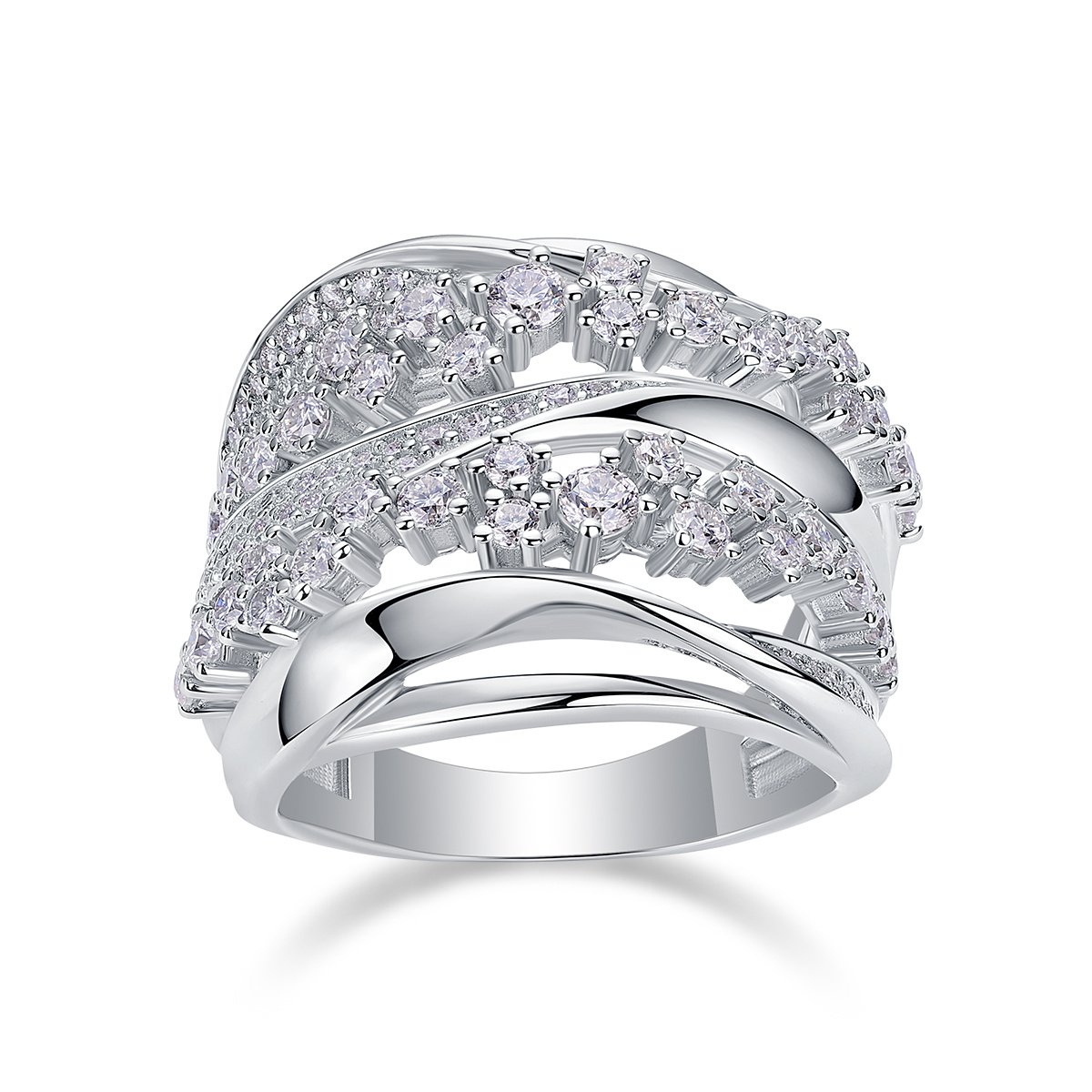 Luxury Moissanite Wedding Ring Set | S925 Sterling Silver Platinum-Plated Band