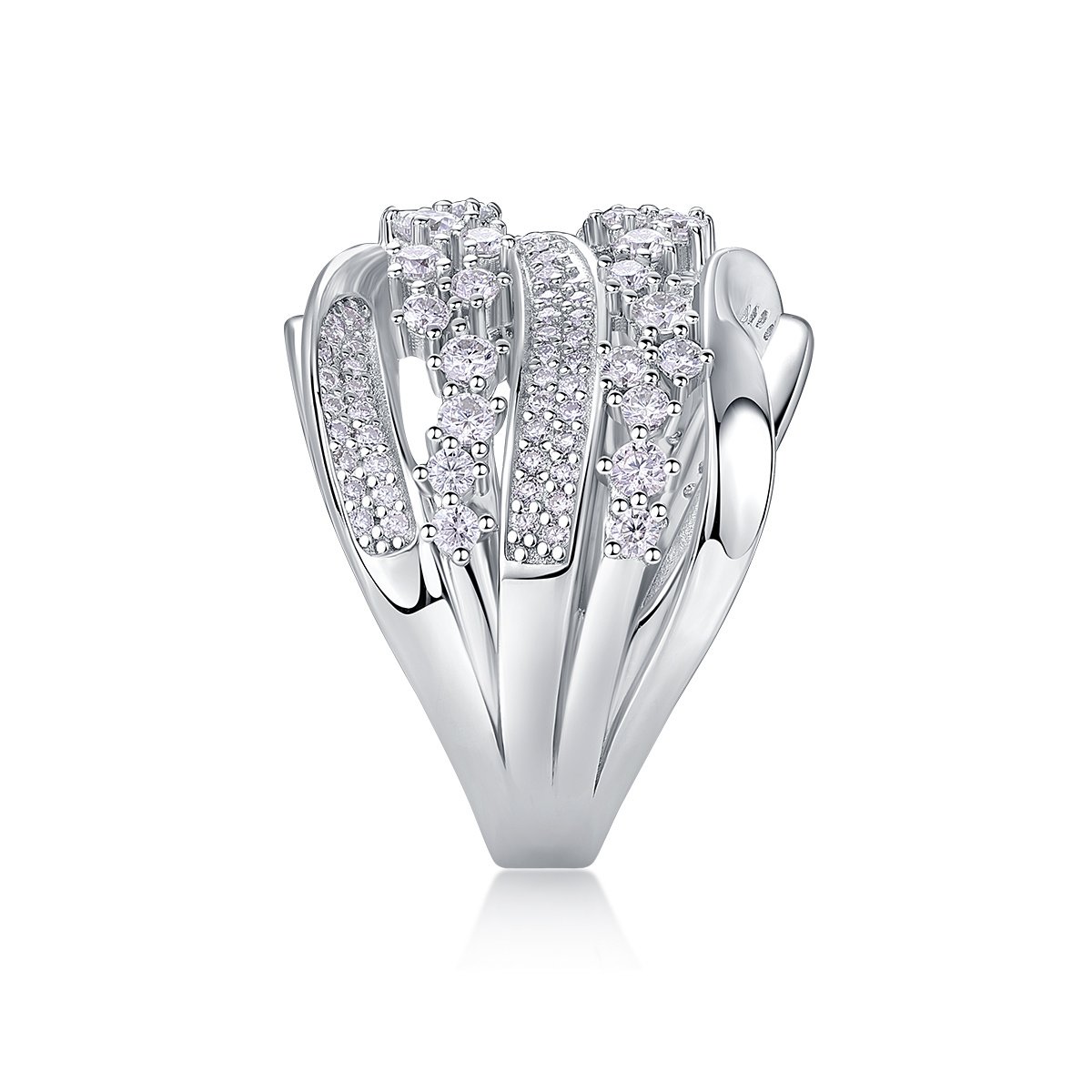 Luxury Moissanite Wedding Ring Set | S925 Sterling Silver Platinum-Plated Band - Image 2