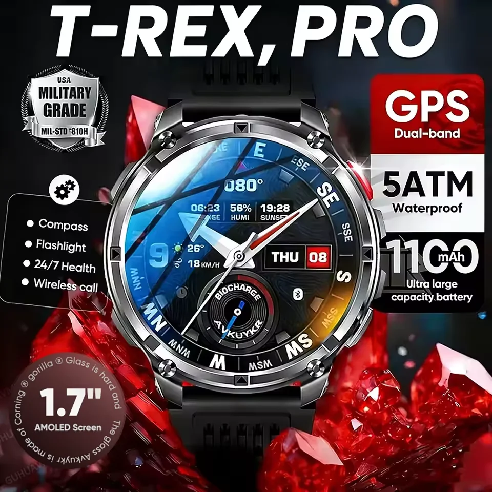 T-Rex 3 Pro Military Smartwatch with GPS & 1100mAh Battery