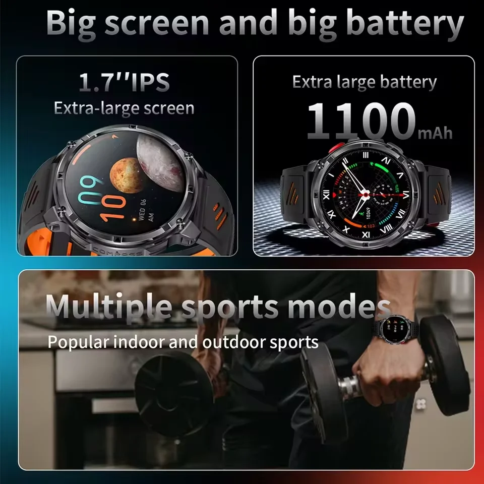 T-Rex 3 Pro Military Smartwatch with GPS & 1100mAh Battery - Image 2
