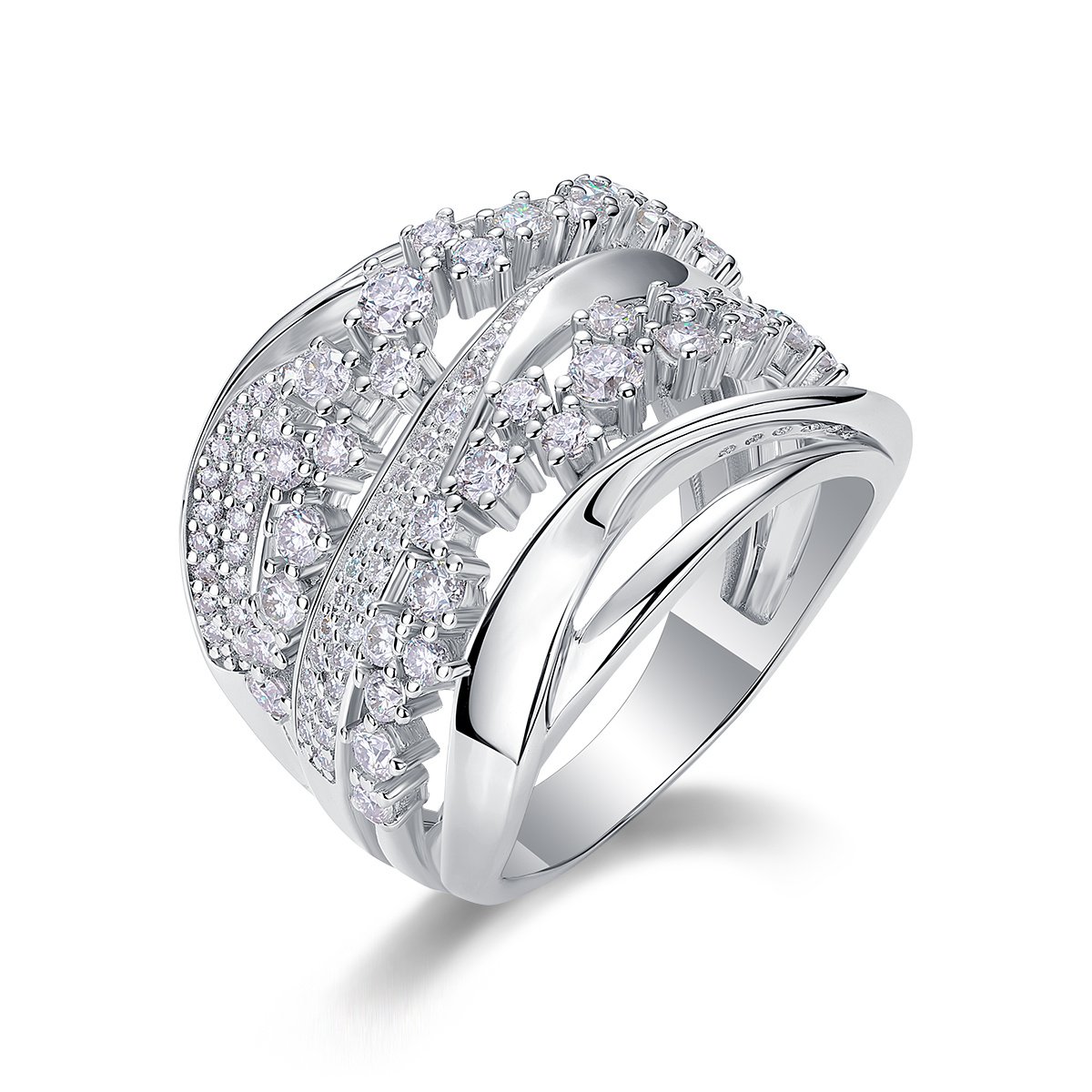 Luxury Moissanite Wedding Ring Set | S925 Sterling Silver Platinum-Plated Band - Image 6