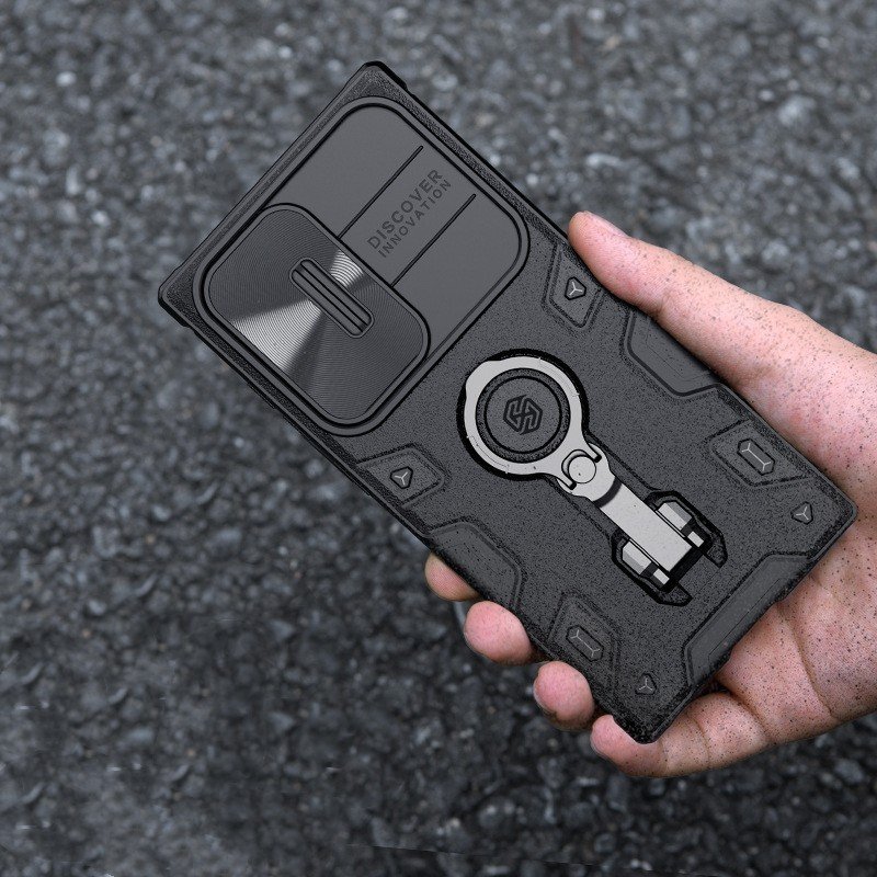 Lens Push Cover Ring Bracket Shockproof Case for Samsung Galaxy S23 Ultra