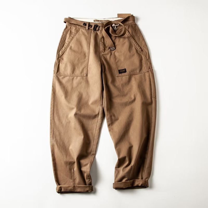 Men's Retro Straight Leg Cargo Pants | Big & Tall Casual Trousers - Image 3