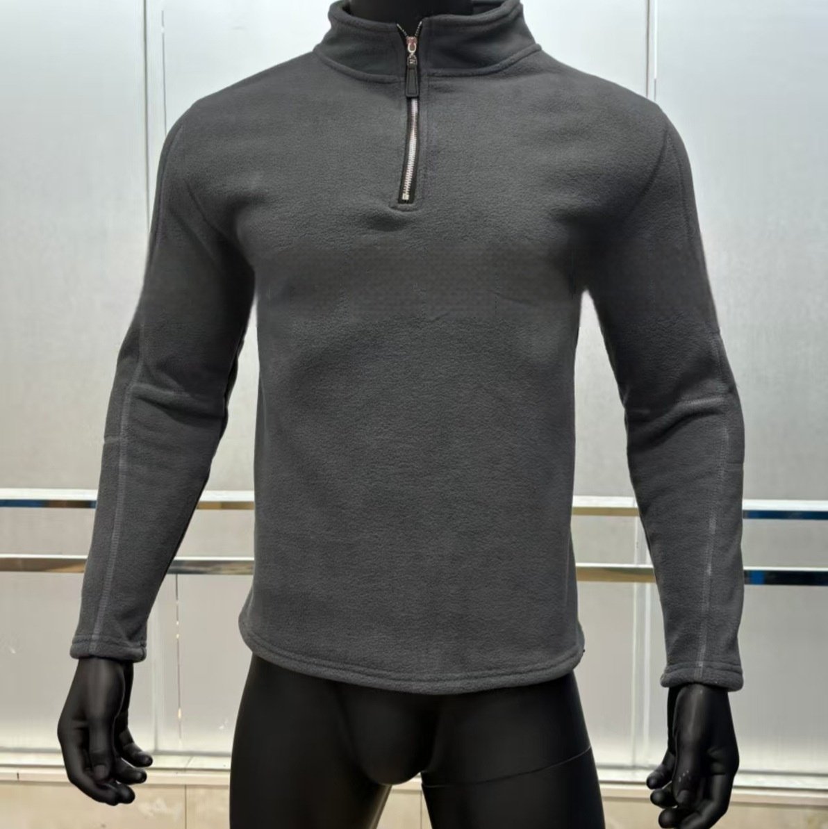 Men's Half-Zip Fleece Pullover | Warm Winter Stand Collar Sweatshirt - Image 6