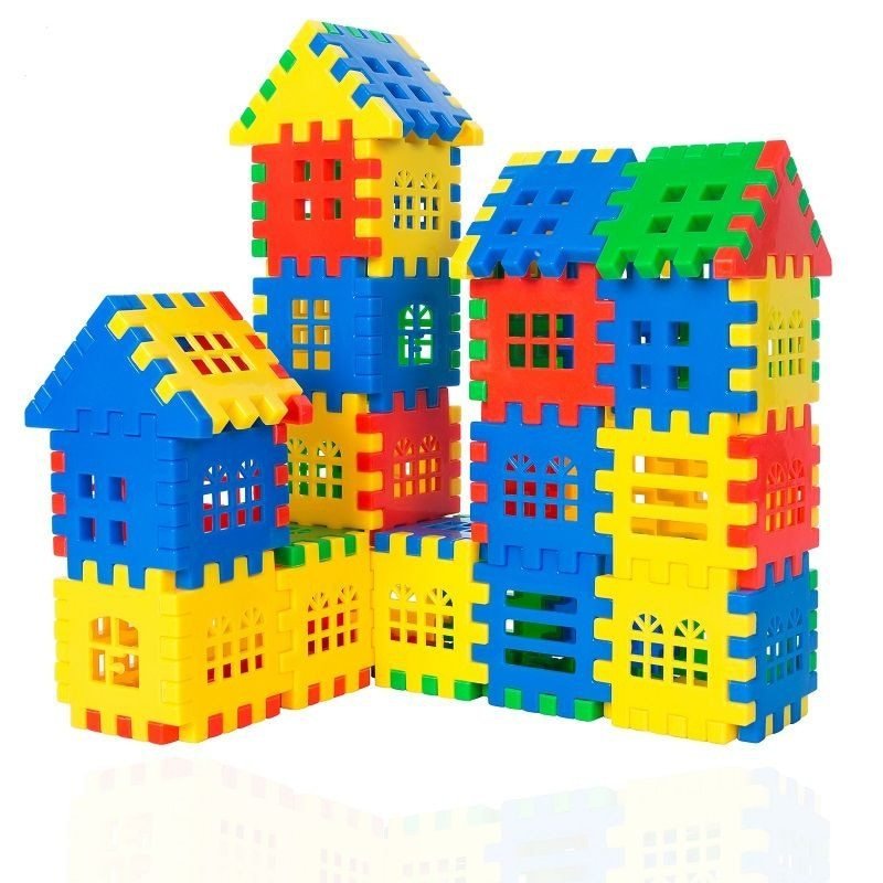 Kids' Wooden House Building Blocks: Educational STEM Construction Toy Set - Image 4