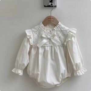 Baby Girl Bow-Knot Romper – Cute Frilly Cap-Sleeve Summer Outfit