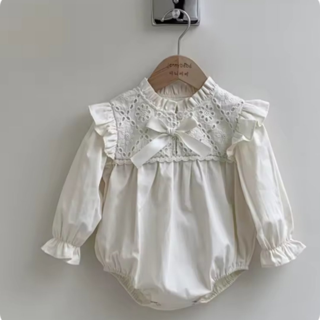 Baby Girl Bow-Knot Romper – Cute Frilly Cap-Sleeve Summer Outfit