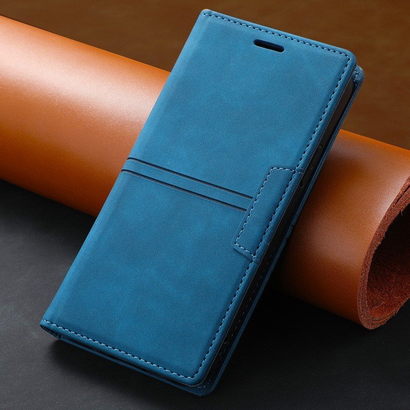 Premium Skin-Feel Magnetic Flip Leather Wallet Case for iPhone 13, 12, 11, X, 8, 7 - Image 4