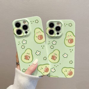 Cute Avocado Film Shell Case for iPhone 16 15 14 13 12 11 | Aesthetic Cover