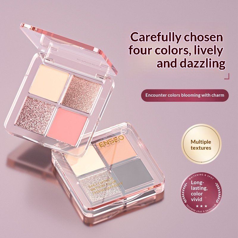 4-Color Eyeshadow Palette Matte Finish | Highly Pigmented Blendable Pocket Makeup Kit - Image 5