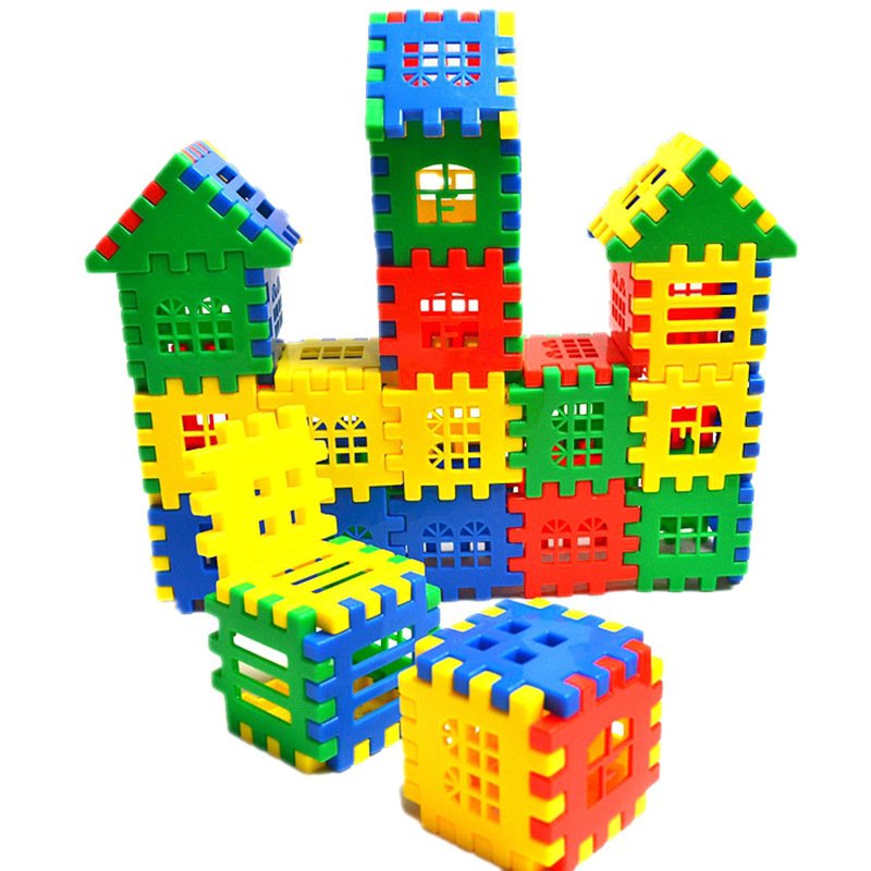 Kids' Wooden House Building Blocks: Educational STEM Construction Toy Set - Image 3