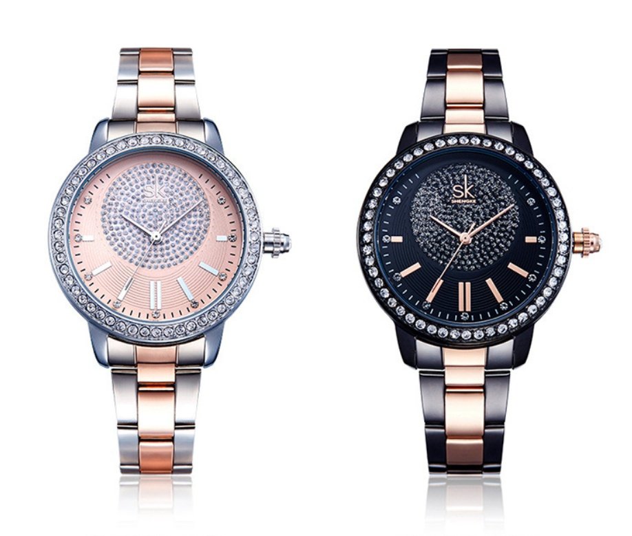 Elegant Drill Steel Belt Watch: Luxury Fashion Accessory for Ladies