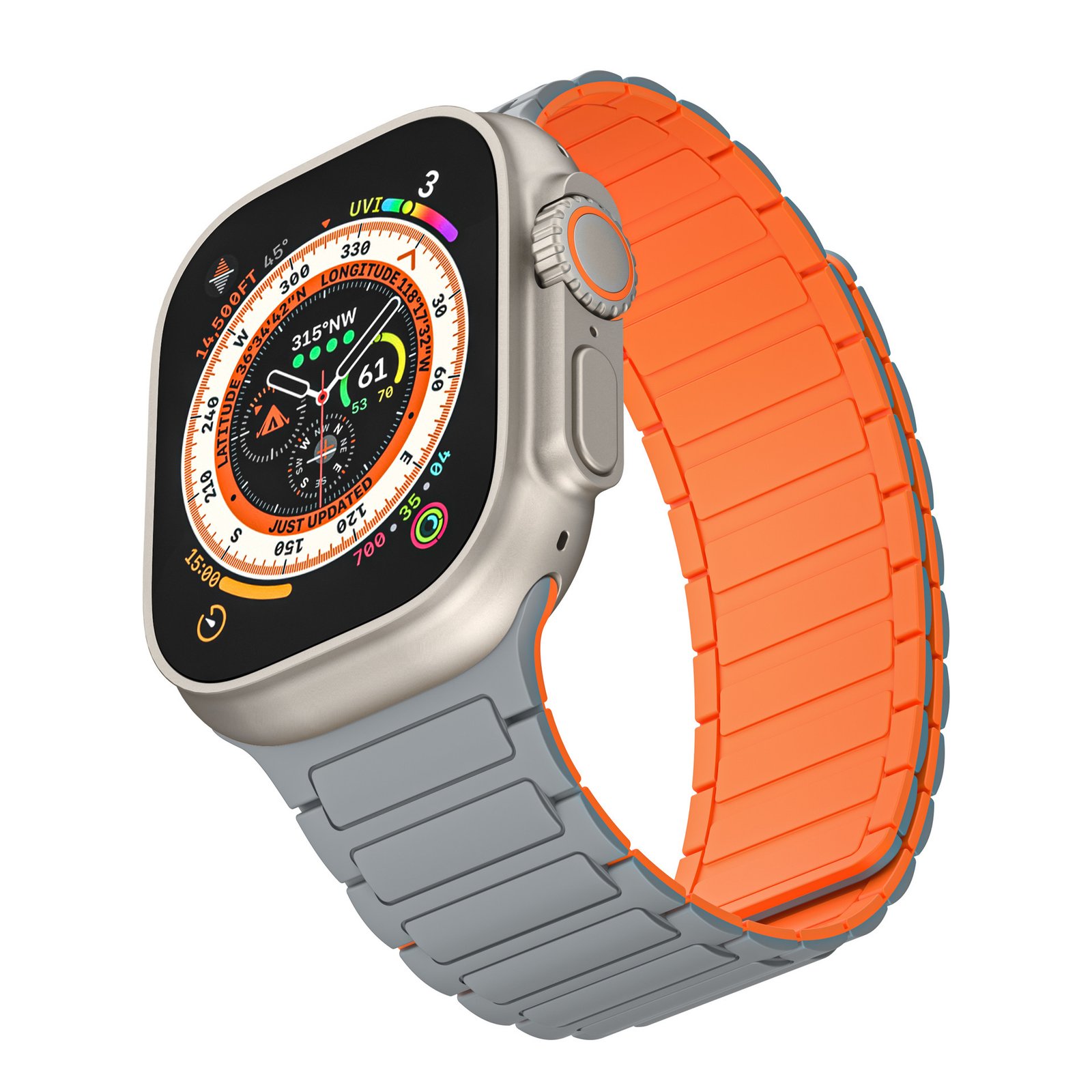 Magnetic Silicone Apple Watch Band: Contrast Color Sports Strap for iWatch - Image 3