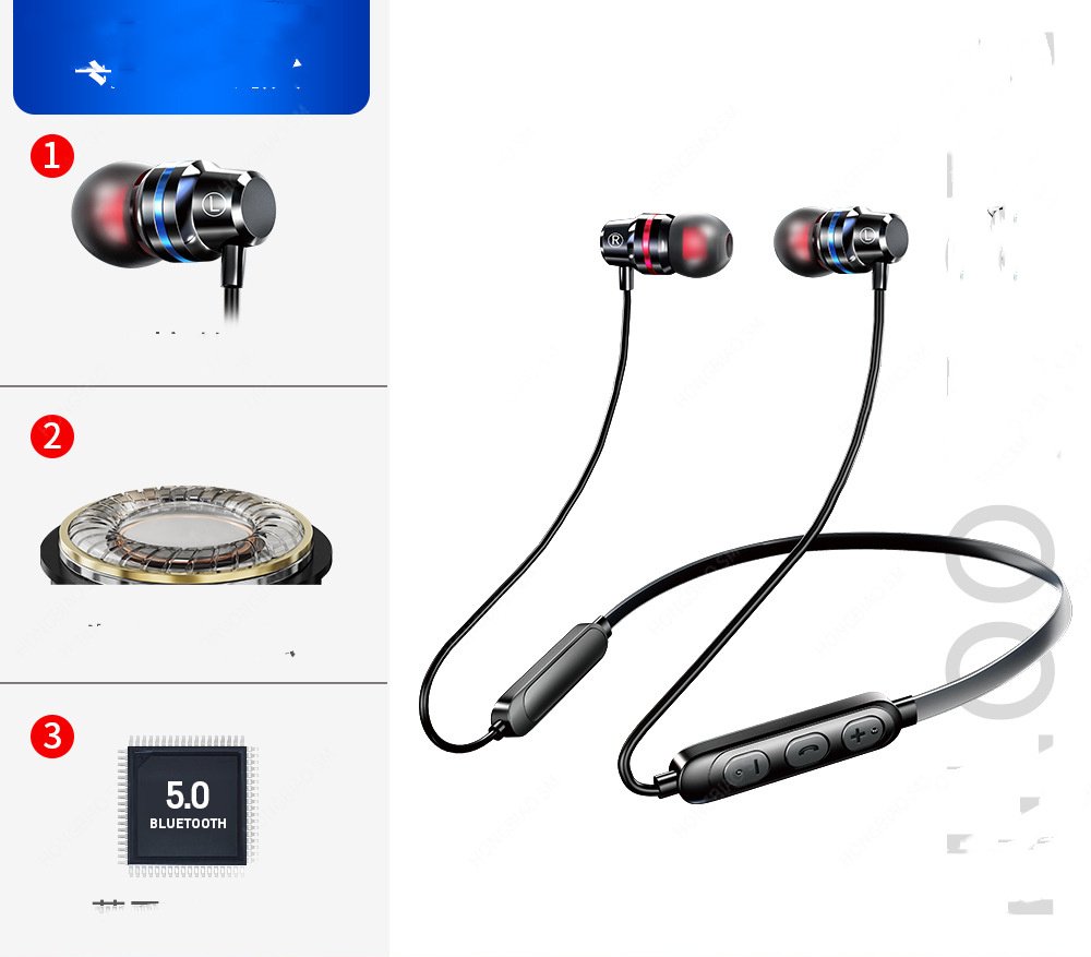 Neckband Bluetooth Wireless Earphones | Sports Hanging Neck Noise Reduction Headset - Image 2