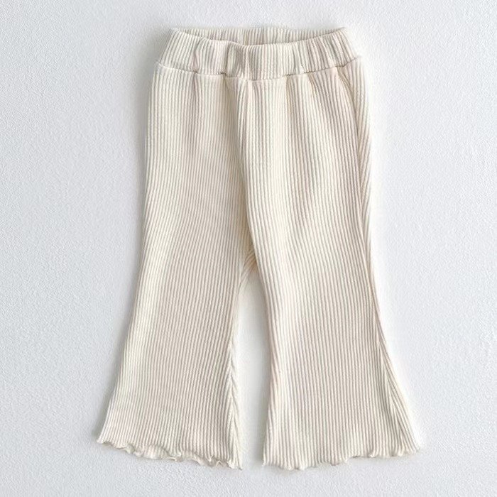 Western Style Bell-Bottom Baby Girl Pants with Fungus Ruffle Trim - Image 9