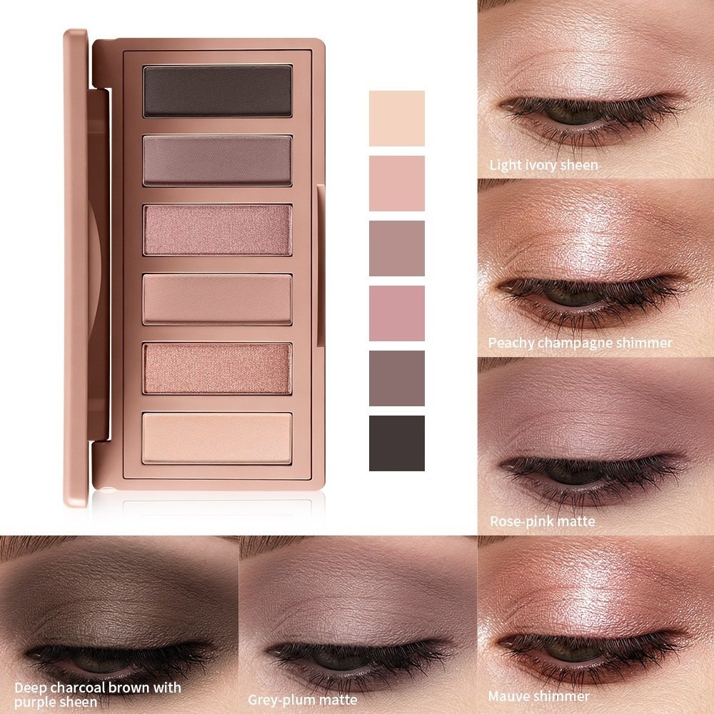 6-Color Mini Eyeshadow Palette | Highly Pigmented Matte & Shimmer Eye Makeup Kit - Image 2