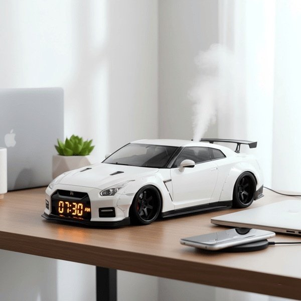 Supercar Engine Alarm Clock with Lifelike Sounds & LED Lights