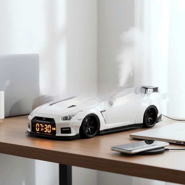 Supercar Engine Alarm Clock with Lifelike Sounds & LED Lights - Image 6