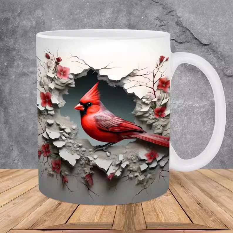 American Cardinal Bird Ceramic Mug – High-Quality Coffee & Tea Cup