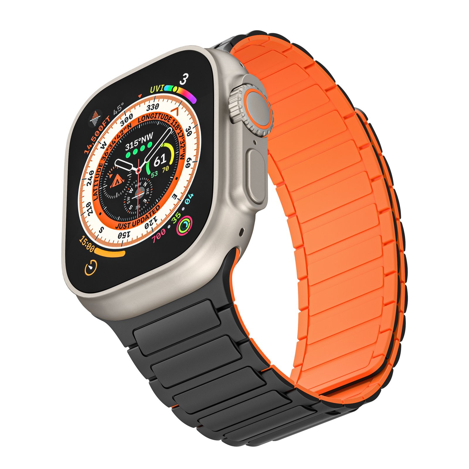 Magnetic Silicone Apple Watch Band: Contrast Color Sports Strap for iWatch - Image 4
