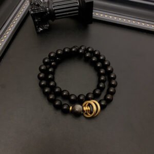Unisex Vintage Ebony Double-Layer Bracelet