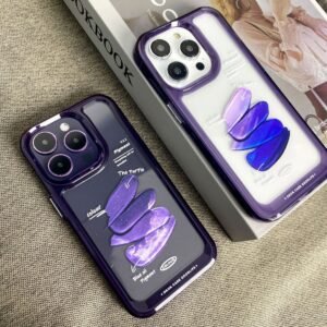 Dark Purple Clear Acrylic Space Case for iPhone 14 13 12 11 XR X 8 7