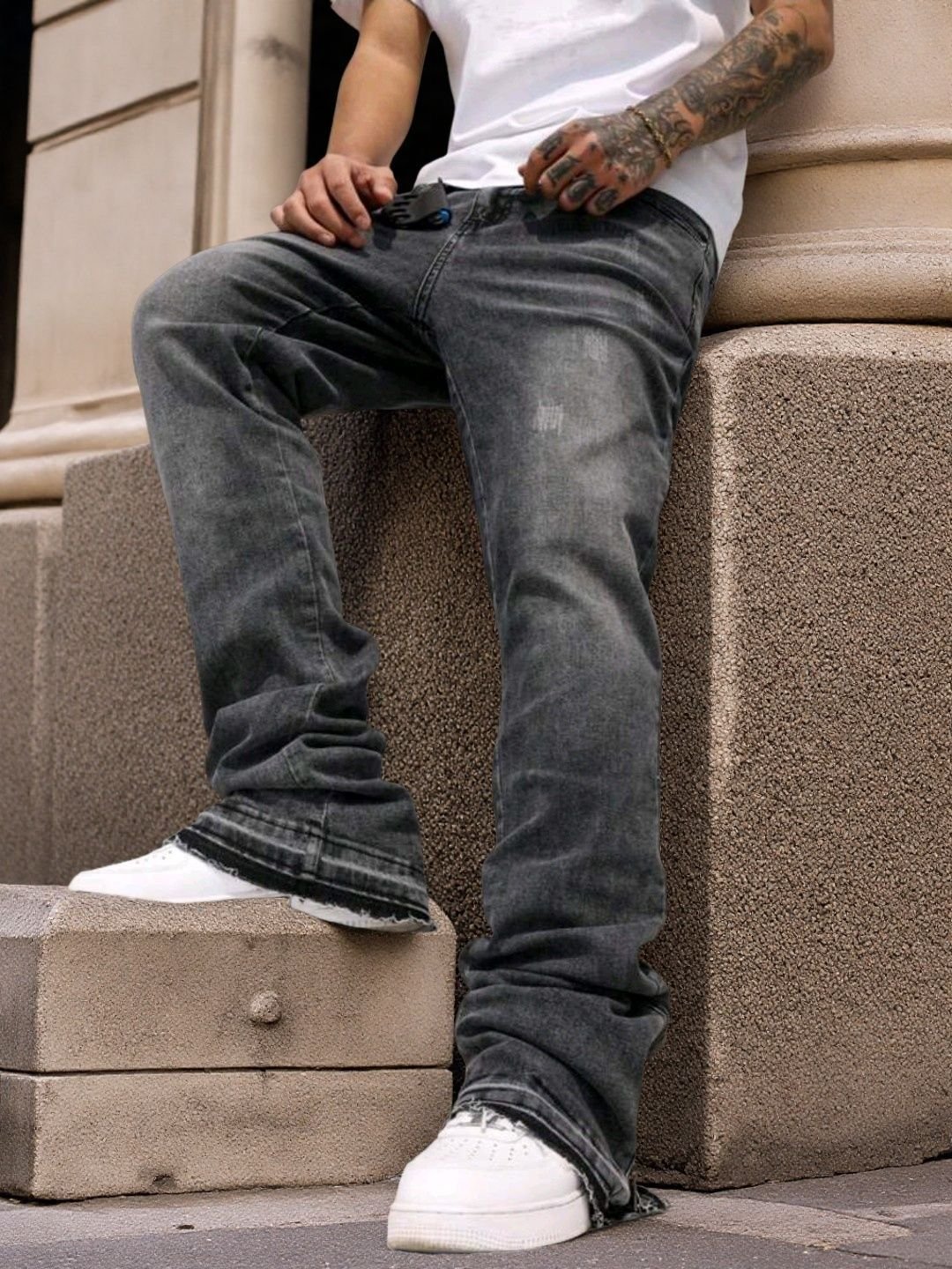 Men's Relaxed-Fit Slightly Flared Jeans - Stretchy Straight-Leg Denim - Image 5