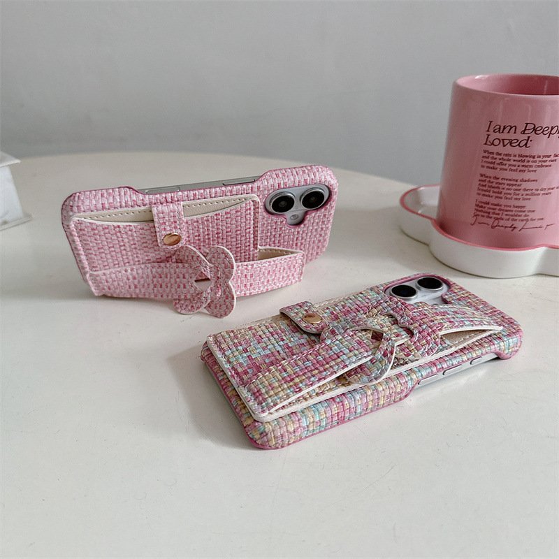 Woven Heart-Shaped Phone Cardholder for iPhone 14/15/16/17 - Image 9