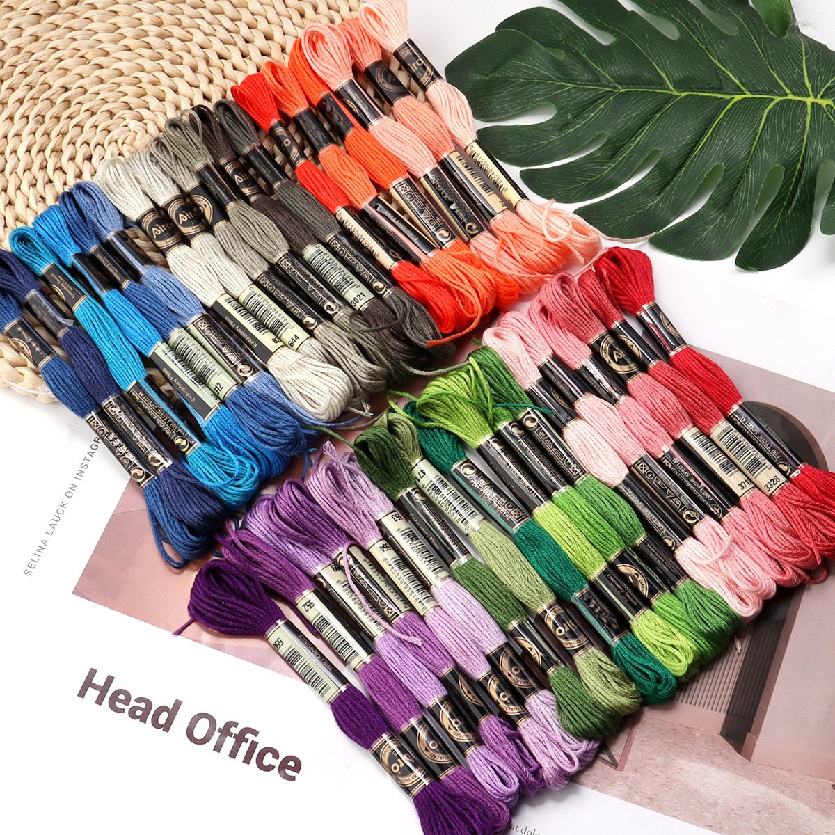 Polyester Embroidery Thread: Rainbow Multi-Color Cross Stitch Floss