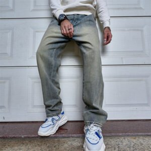 Men’s Loose Fit Straight-Leg Jeans – Versatile Casual Denim Pants for Everyday Wear