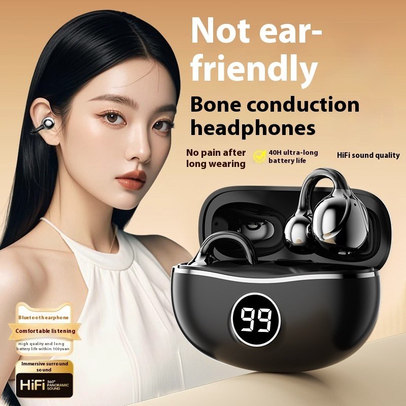 D151 Bone Conduction Style Earphones | Open-Ear Wireless Bluetooth Headset