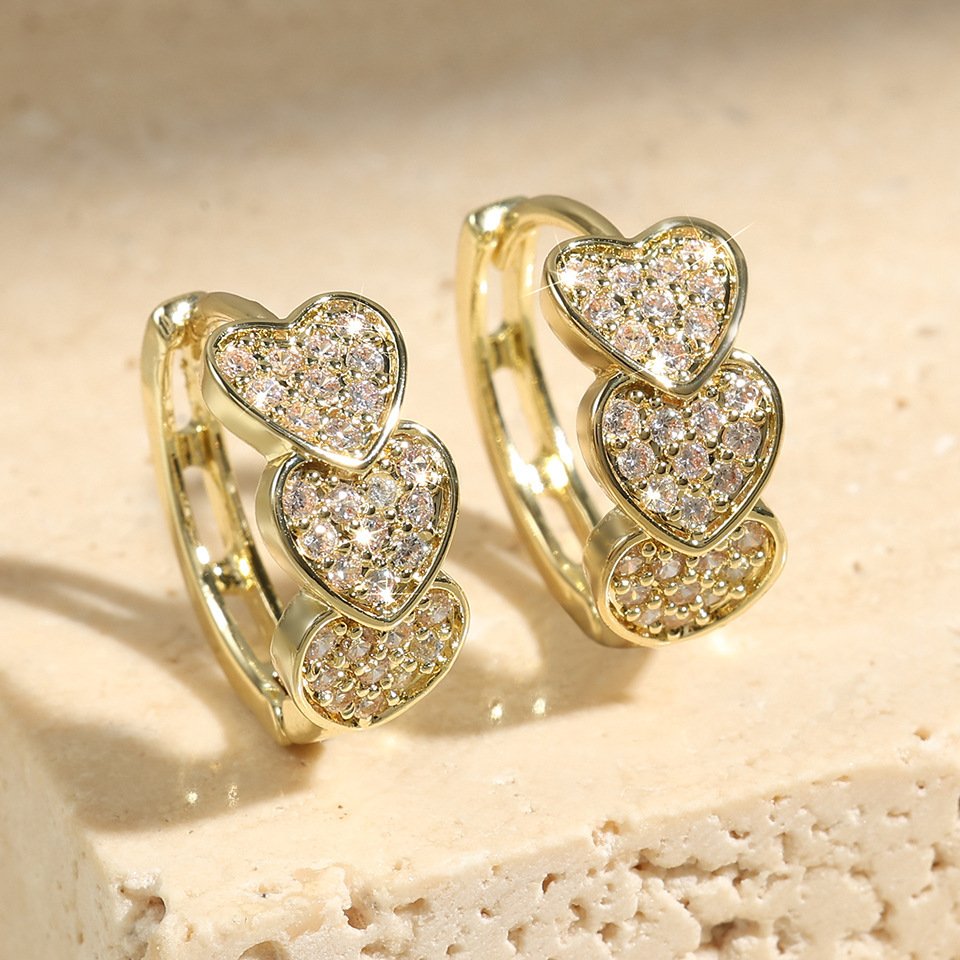 Luxury Full Diamond Drop Earrings - Elegant Double-Row Jewelry for Women - Image 6