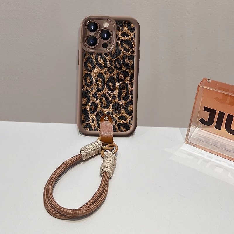 Leopard Print Lanyard Phone Case with Strap for iPhone 11 12 13 14 15 16 Pro Max - Image 2