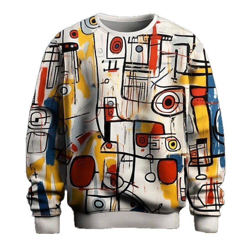 Men's Graffiti Pullover Hoodie | Urban Streetwear Long Sleeve Sweatshirt - Image 7