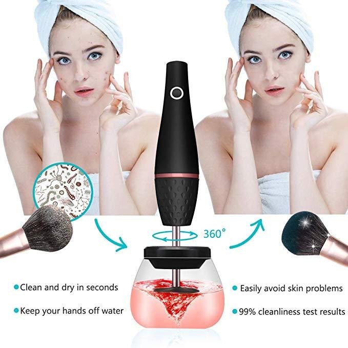 Automatic Electric Makeup Brush Cleaner | USB Rechargeable Quick-Dry Cosmetic Washer Spinner - Image 3