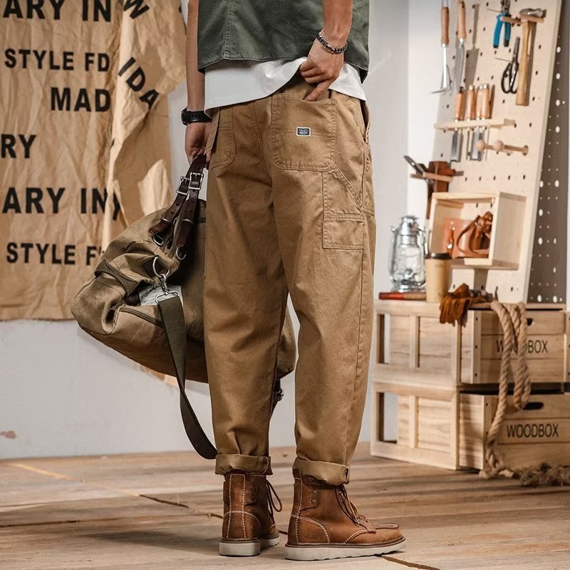 Men's Retro Straight Leg Cargo Pants | Big & Tall Casual Trousers - Image 4