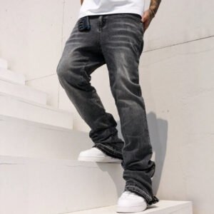 Men's Relaxed-Fit Slightly Flared Jeans - Stretchy Straight-Leg Denim