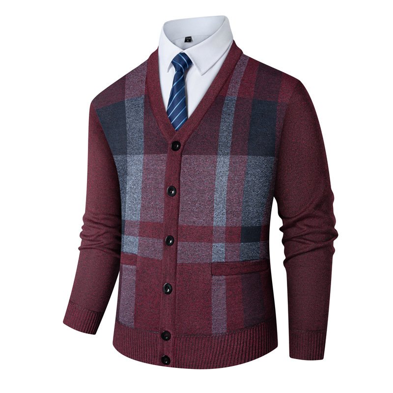 Mens Fleece Lined Cardigan Sweater | Thickened Warm Winter Outerwear - Image 9