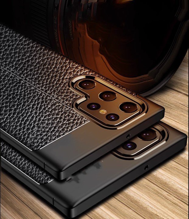 Leather Grain Phone Case for Samsung Galaxy S22 Ultra S22 Plus | Silicone Shockproof Anti-Fall Cover - Image 3