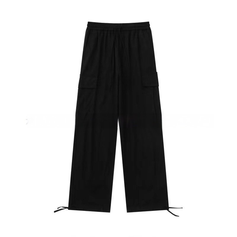 Men's Loose Fit Cargo Pants | Straight Leg Drawstring Utility Trousers - Image 7