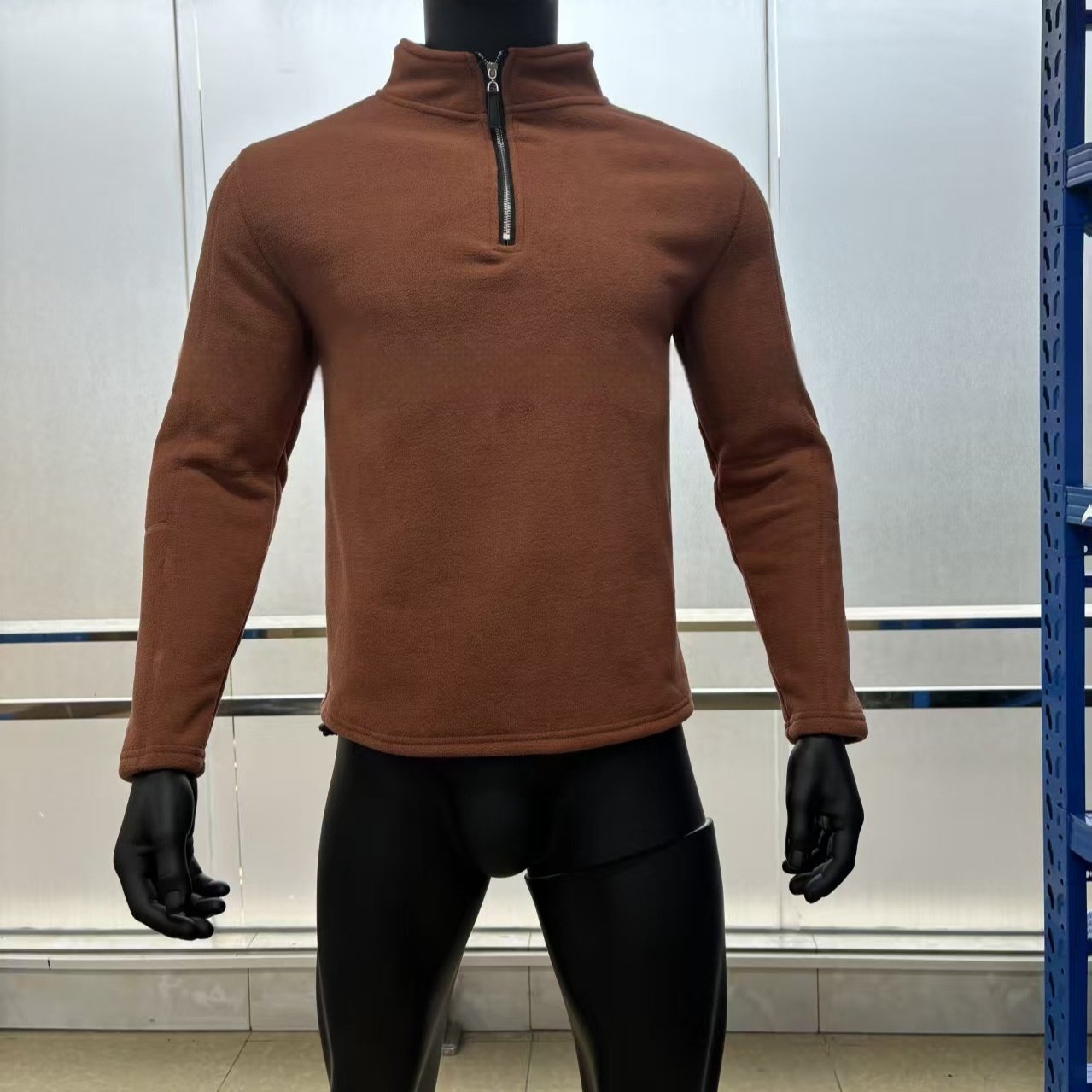 Men's Half-Zip Fleece Pullover | Warm Winter Stand Collar Sweatshirt - Image 4