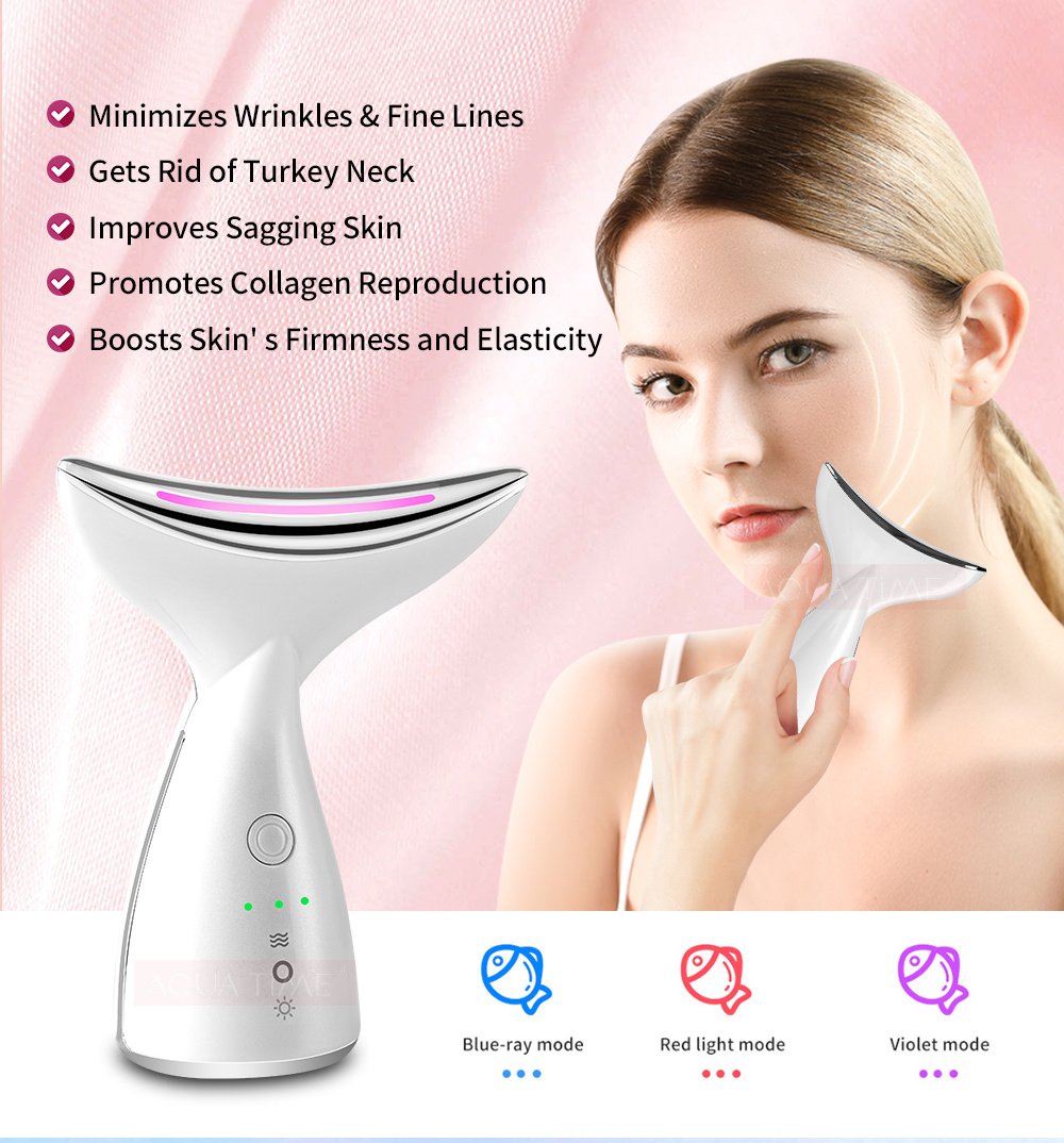 EMS Microcurrent Neck & Face Lifting Device | 3-Color LED Photon Therapy
