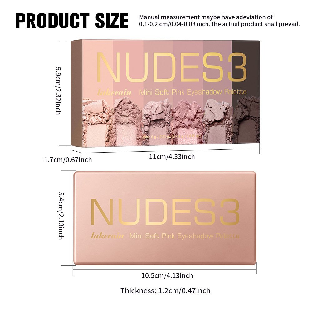 6-Color Mini Eyeshadow Palette | Highly Pigmented Matte & Shimmer Eye Makeup Kit - Image 4