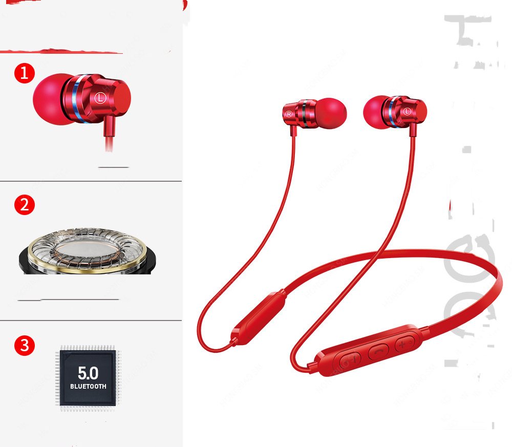 Neckband Bluetooth Wireless Earphones | Sports Hanging Neck Noise Reduction Headset - Image 3