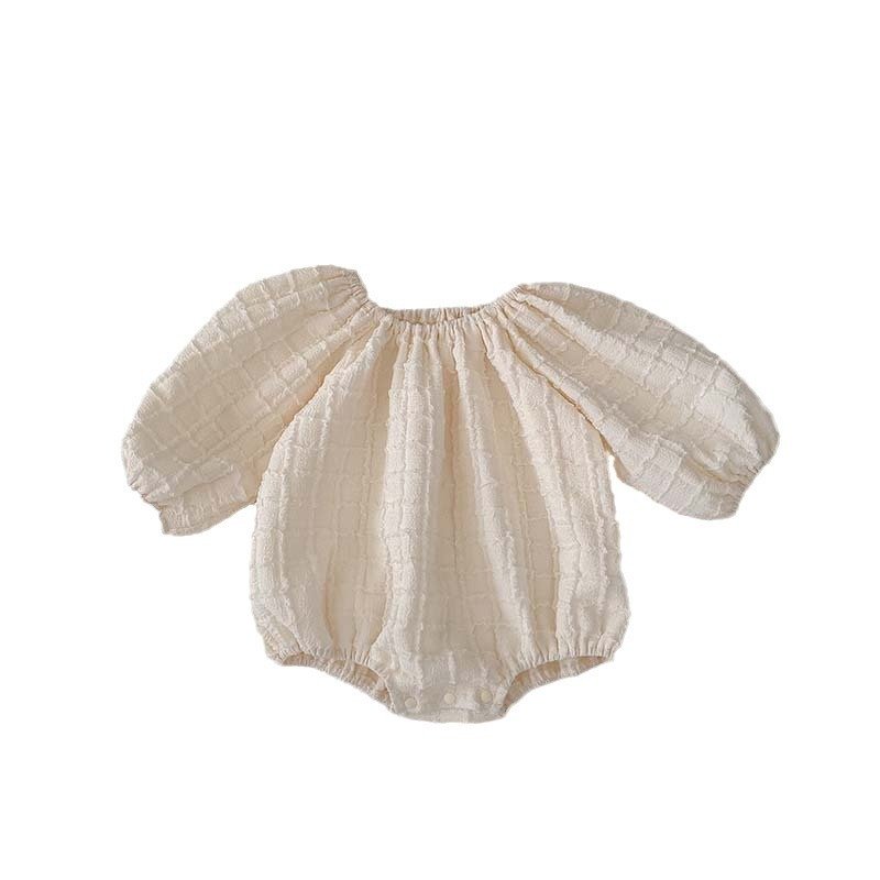 Spring & Autumn Baby Plaid Jumpsuit – Cozy Solid-Color Romper - Image 5