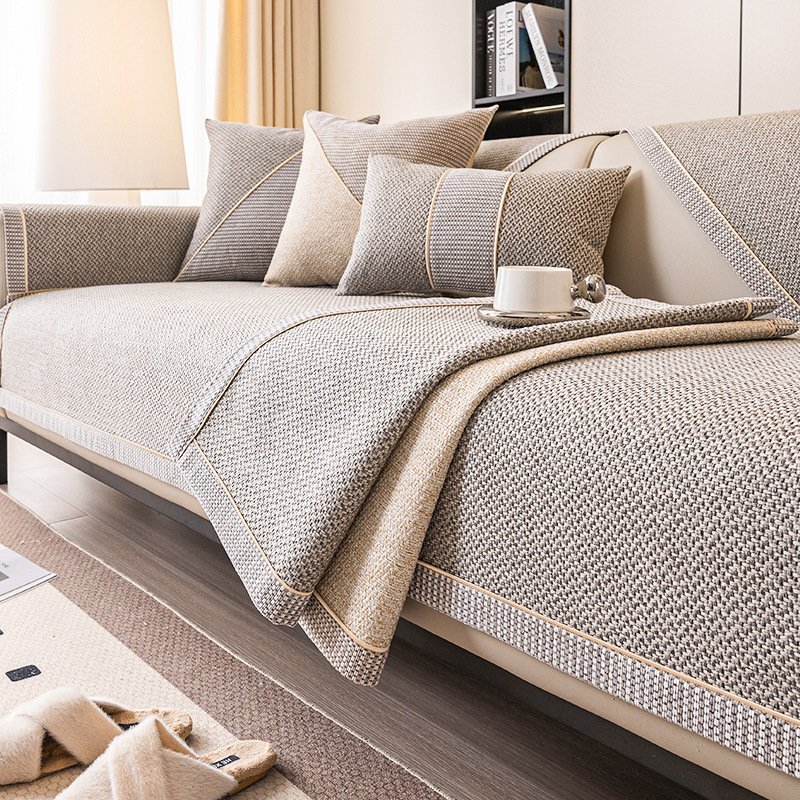 Japanese Cotton Linen Sofa Cushion | All-Season Woven Couch Cover - Image 4