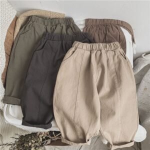 Children's Line-Pressing Casual Pants for Boys and Girls (Spring/Autumn)