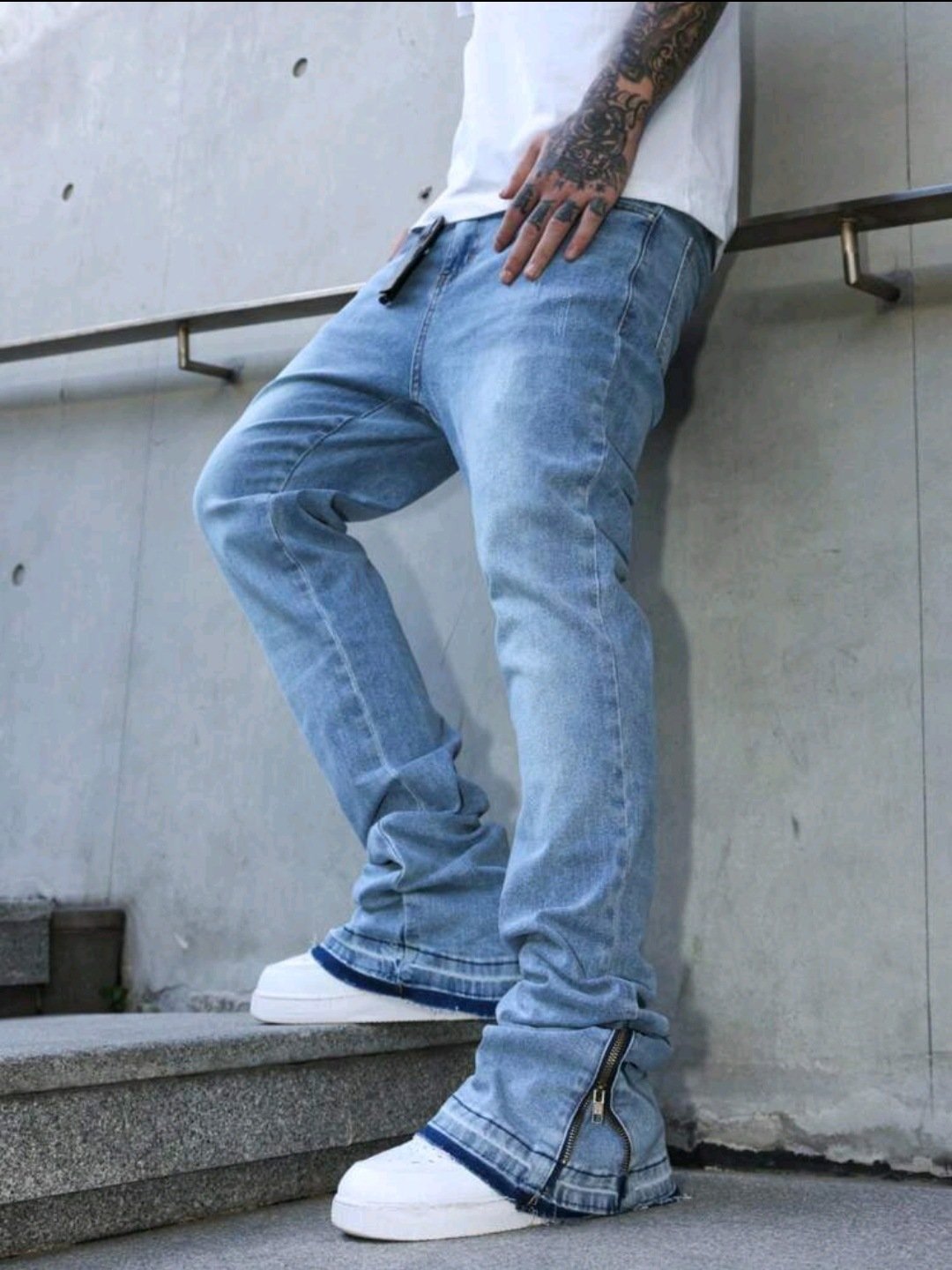Men's Relaxed-Fit Slightly Flared Jeans - Stretchy Straight-Leg Denim - Image 4